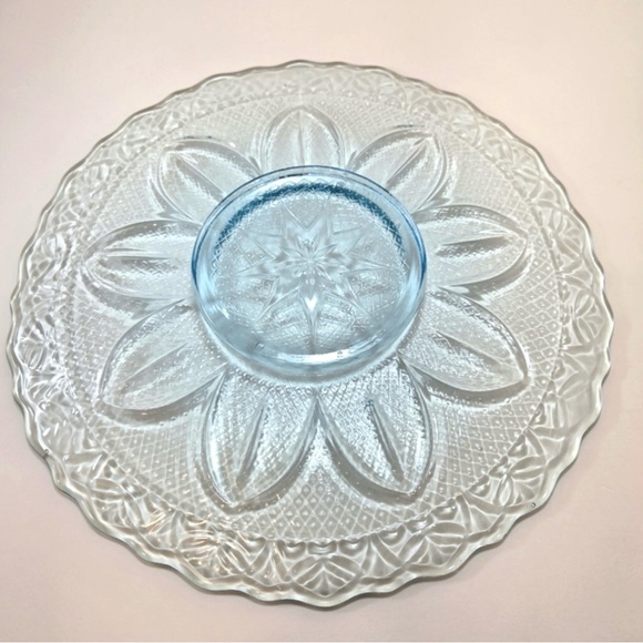 Princess House Blue Scalloped Capri Plate - Picture 2 of 4